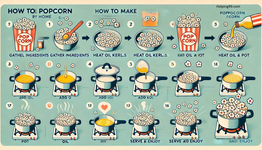 Read more about the article How to make Popcorn at home Step by Step